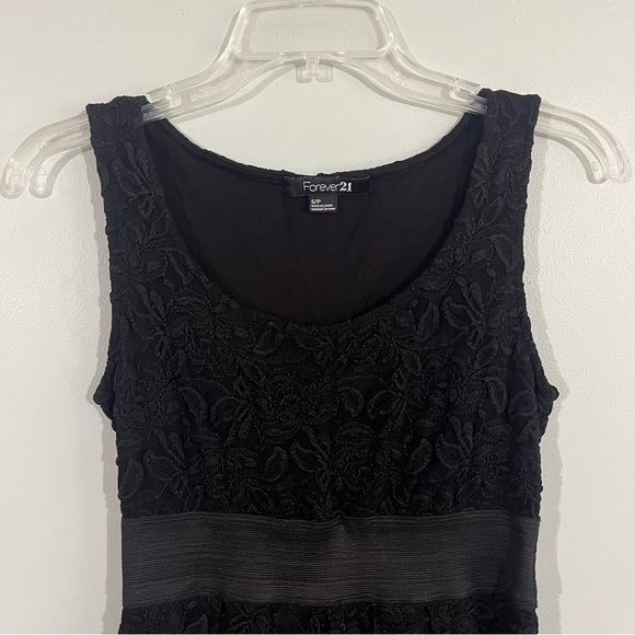 Forever 21 Women’s size S/P black sleeveless mini dress with lace overlay - Picture 2 of 7